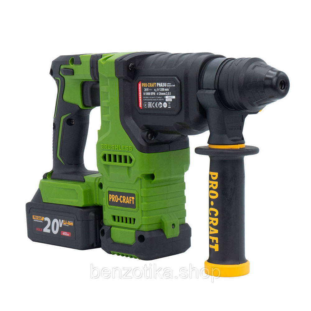 Акумуляторний перфоратор Procraft PHA30 Кейс (з 2 акб та ЗП) Киев - изображение 3