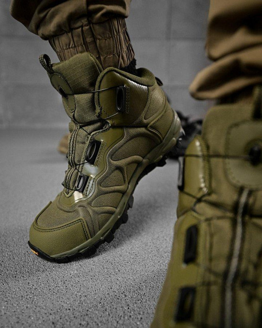Тактичні черевики на автозав'язці олива ВТ7982 Одеса - фото 14
