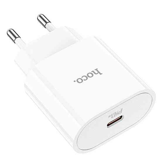 Мережевий зарядний пристрій з кабелем HOCO C94A Metro single port PD20W charger set(Type-C to Type-C) White Одеса