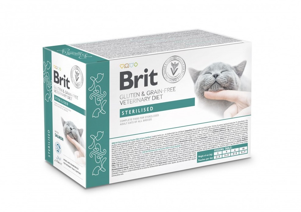 Корм влажный для кошек Brit GF VetDiet Care Sterilised с лососем, 12 x 85 г Винница - изображение 1