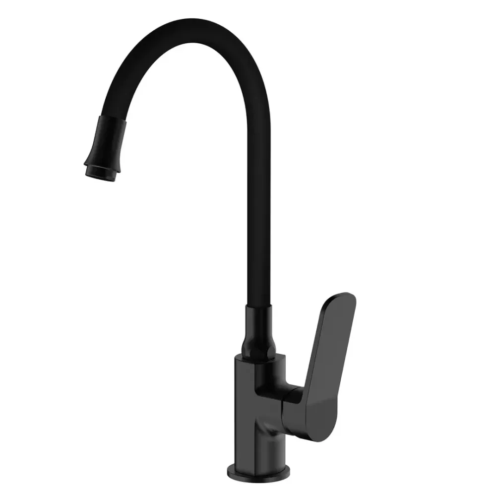 Смеситель для кухни Frap F4462 с гибким изливом, черный Киев - изображение 1
