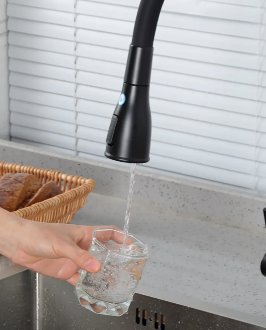 Змішувач для кухні Koer KI-72024-05 із виходом для питної води чорний із нерж. сталі з 2-х функц. аератором Чернівці - фото 6