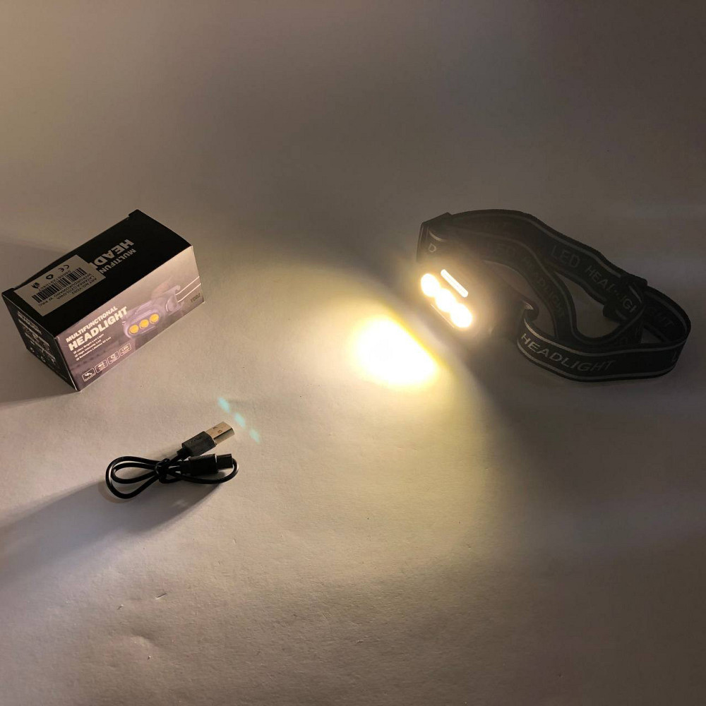 Налобный светодиодный фонарь для ночных прогулок YD02-COB (White+red+blue), LS-131 Фонарик налобник Киев - изображение 4