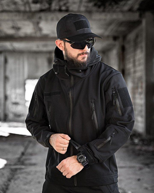 Тактична куртка softshell masad чорна Одеса - фото 3