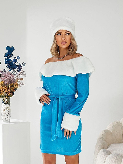 Жіночий набір снігурки (плаття + шапка + пояс) Одеса - фото 4