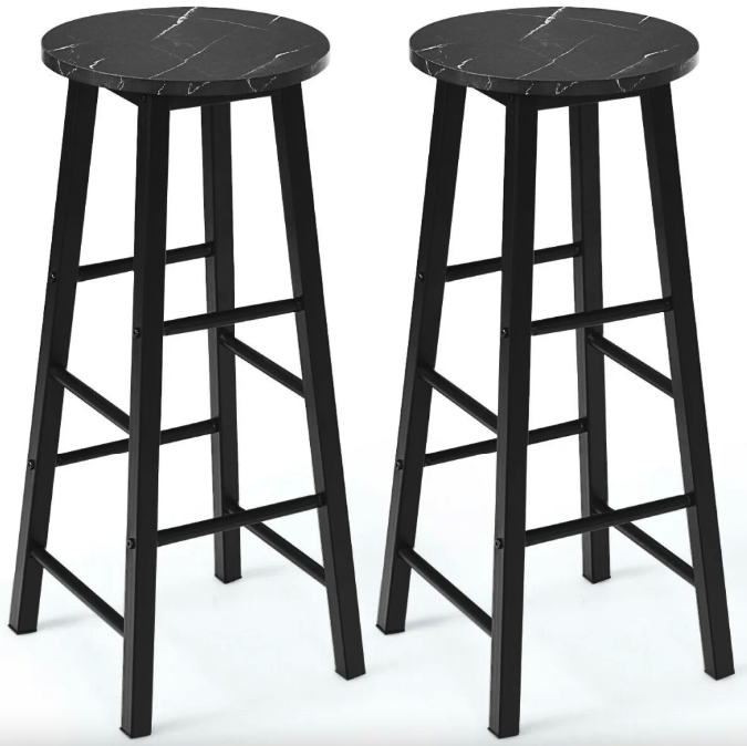 Комплект стільців Costway Eugad з підставкою для ніг чорний Київ - фото 6