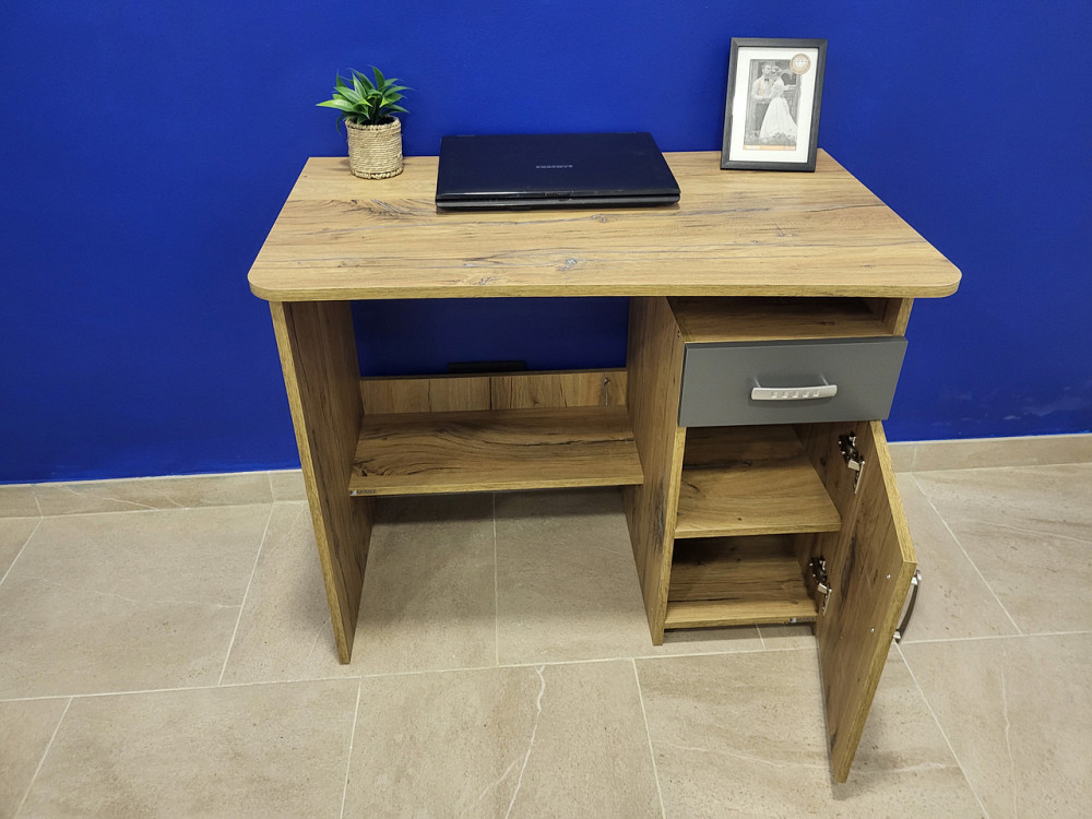 Маленький письменный стол для детей школьника, подростка с тумбой 90 см Дуб Флагшток Львов - изображение 3
