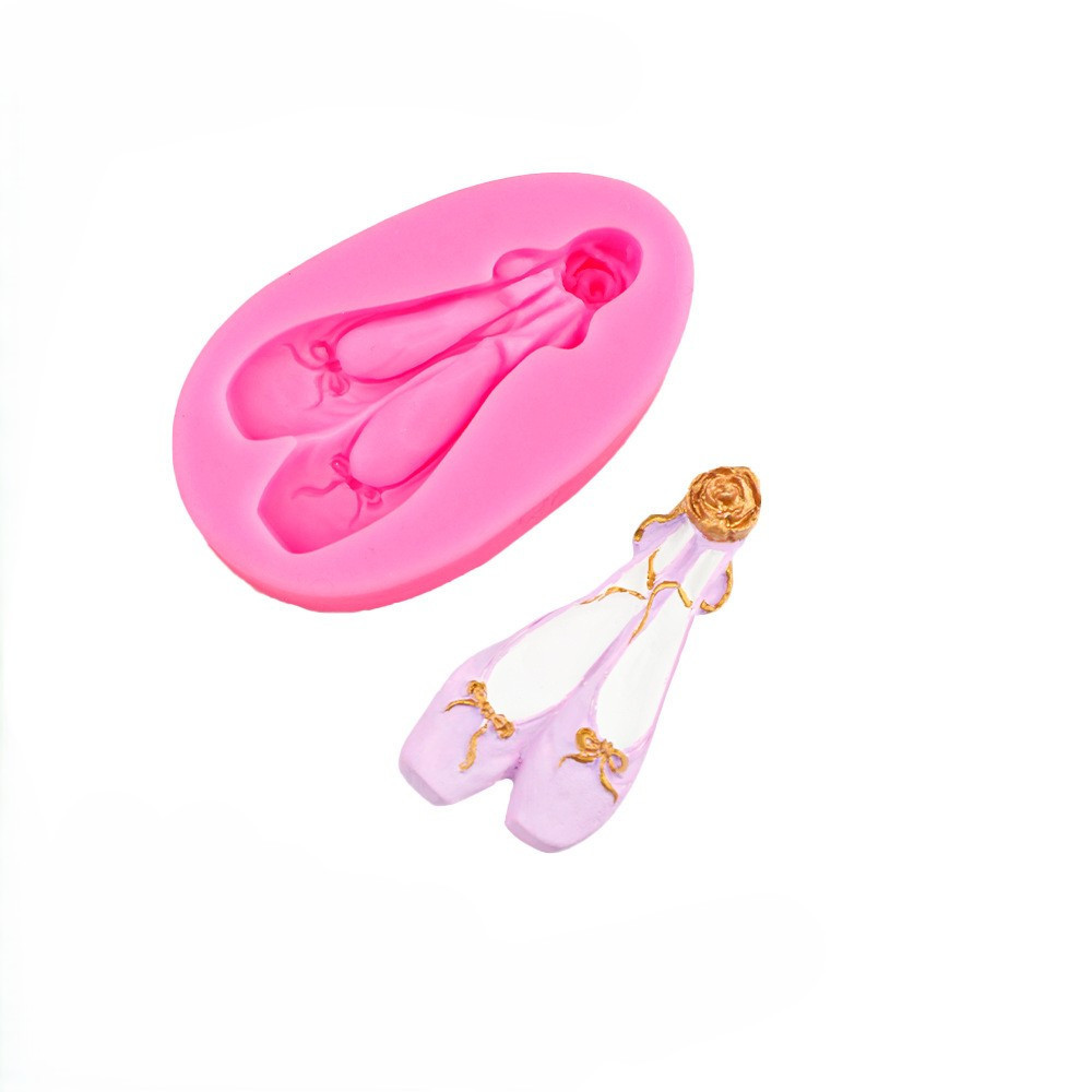 Молд силиконовый Пуанты 65 на 34 мм розовый Киев - изображение 7