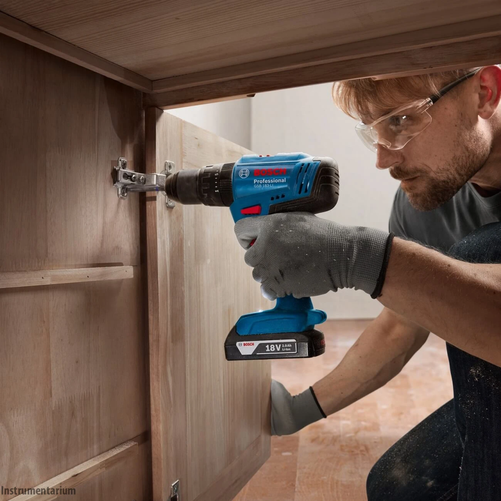 Мощная аккумуляторная ударная дрель-шуруповерт Bosch Professional GSB 183-LI с АКБ 18V 2.0Ah, з/п в кейсе Киев - изображение 9