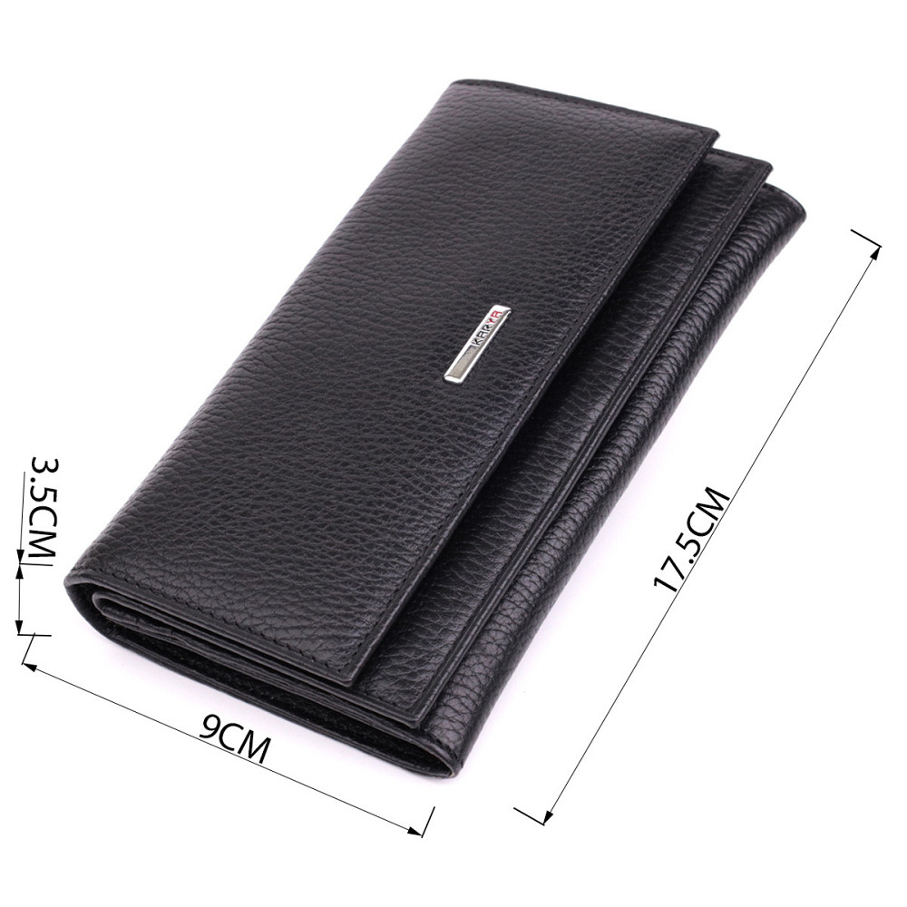 Вместительный женский кошелек из натуральной кожи KARYA 22859 Черный Киев - изображение 3