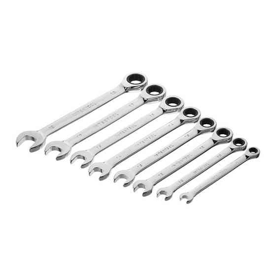 Ключі ріжково-накидні INTERTOOL 8 од.: 8-19 мм (8-10-12-13-14-15-17-19), Cr-V, PROF DIN3113 Львів