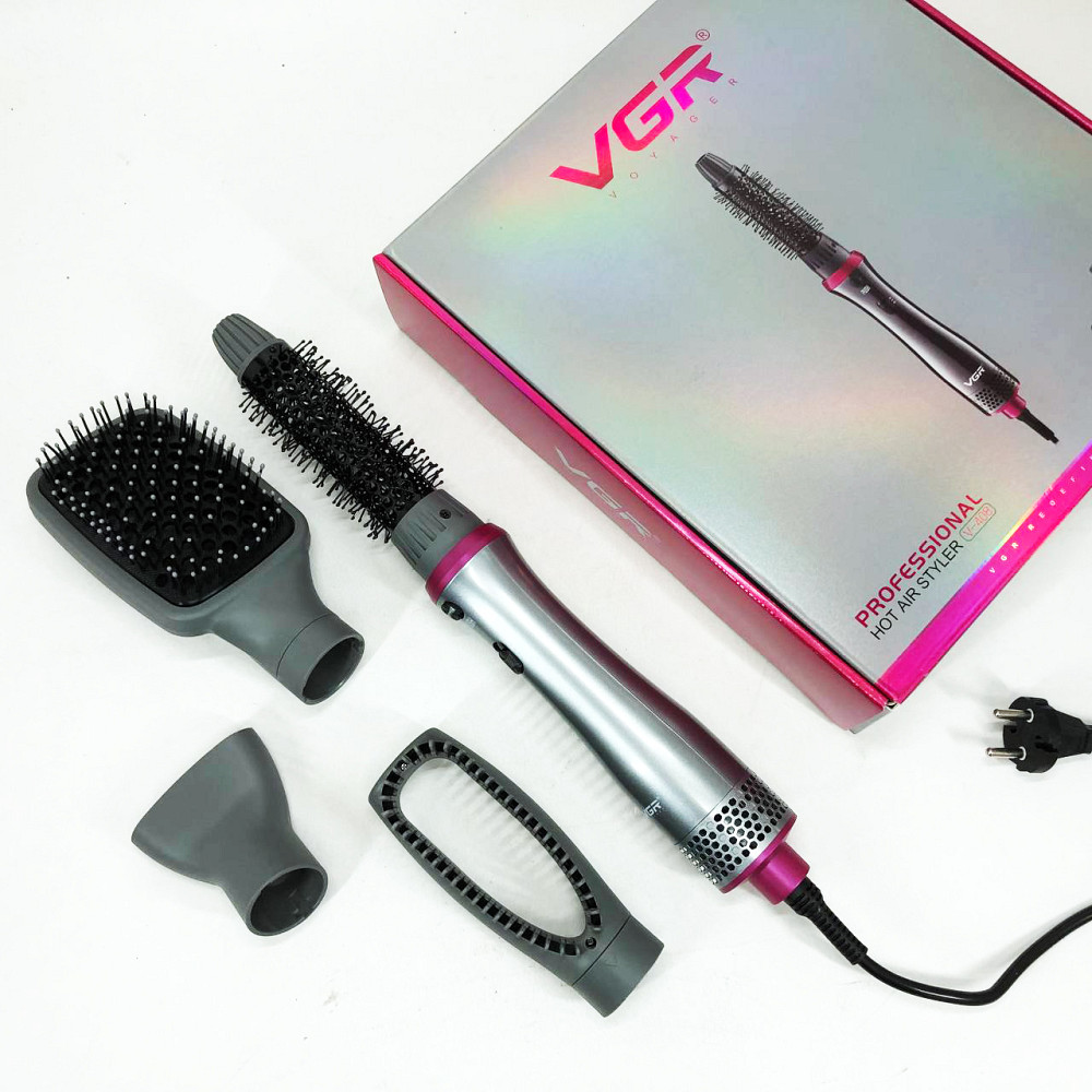 Багатофункціональний гребінець з гарячим повітрям 4в1, Фен з регулюванням температури і потоку повітря WL-47 Київ - фото 3