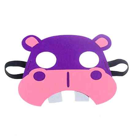 Детская маска Бегемот 16 на 12 см розово-фиолетовый Киев