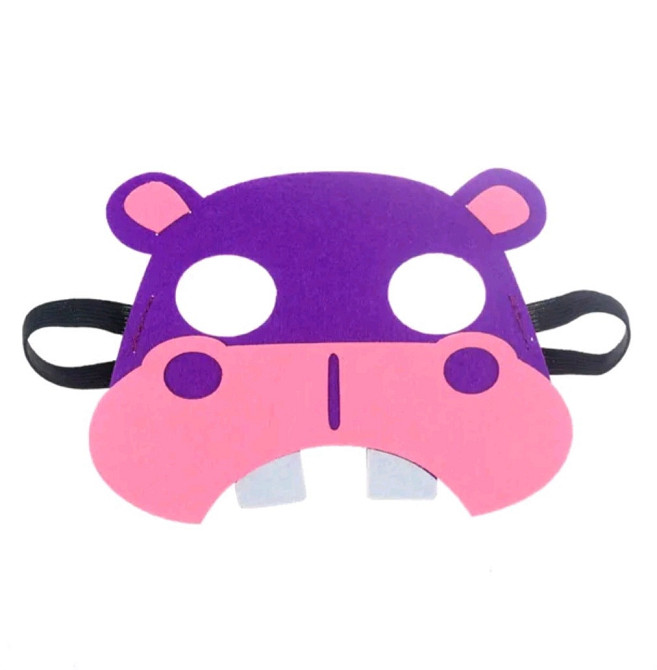 Детская маска Бегемот 16 на 12 см розово-фиолетовый Киев - изображение 1