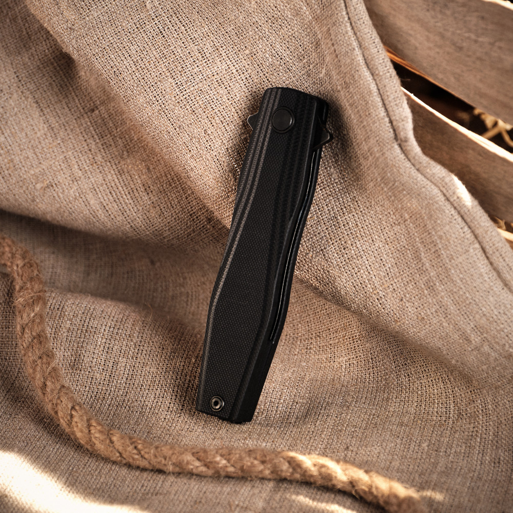 Ніж складаний туристичний Ruike P188-B, (9.1 см) D2 / G10 чорний Киев - изображение 17