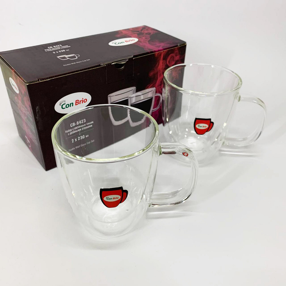 Набор чашек с двойным дном Con, Набор чашек для кофе с двойным дном Кружка RJ-36 Львов - изображение 1