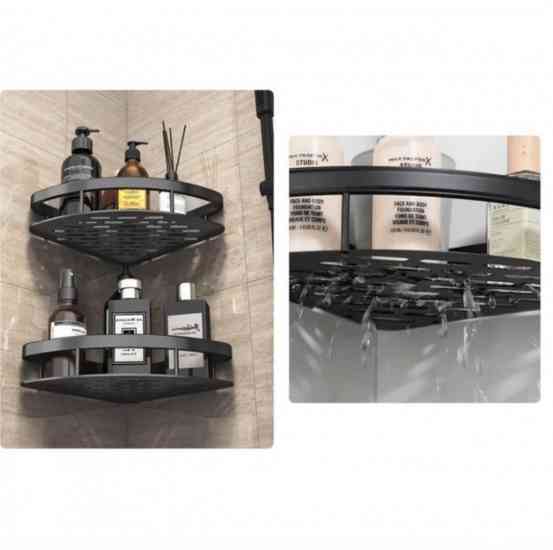 Полиця металева кутова настінна 21*21*5см чорний Вінниця