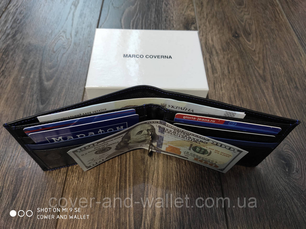 Компактний чоловічий гаманець з зажимом на магнітах із шкіри Marco coverna MC 1008 A Київ - фото 7