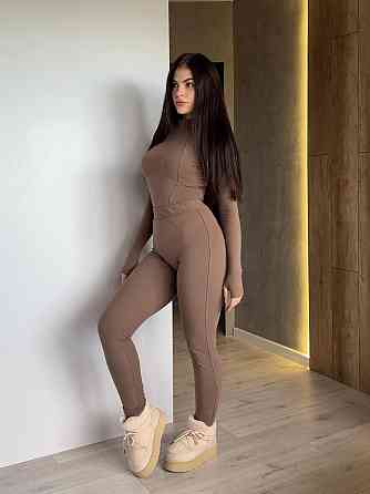 Женский повседневный термо костюм двойка: боди и лосины из ткани пума Мокко, 42/44 Одесса
