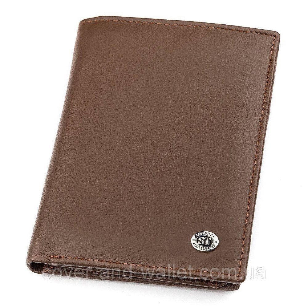 Шкіряний чоловічий вертикальний гаманець на магнітах ST 2 Київ - фото 6