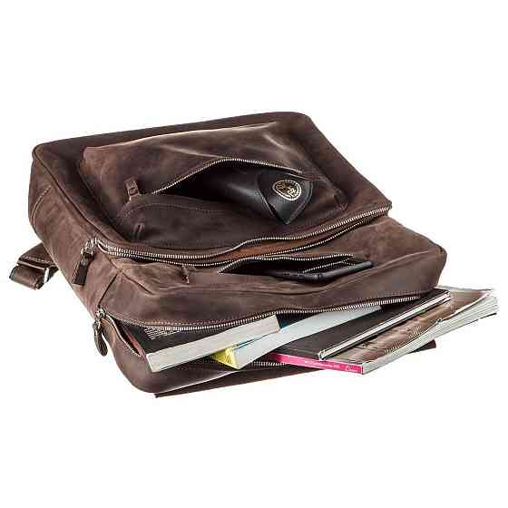 Рюкзак великий в шкірі Crazy horse Shvigel 15307 Коричневий Київ