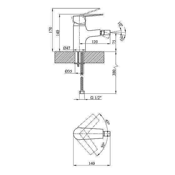 Змішувач для біде Kroner KRP Enzo - C020 Київ