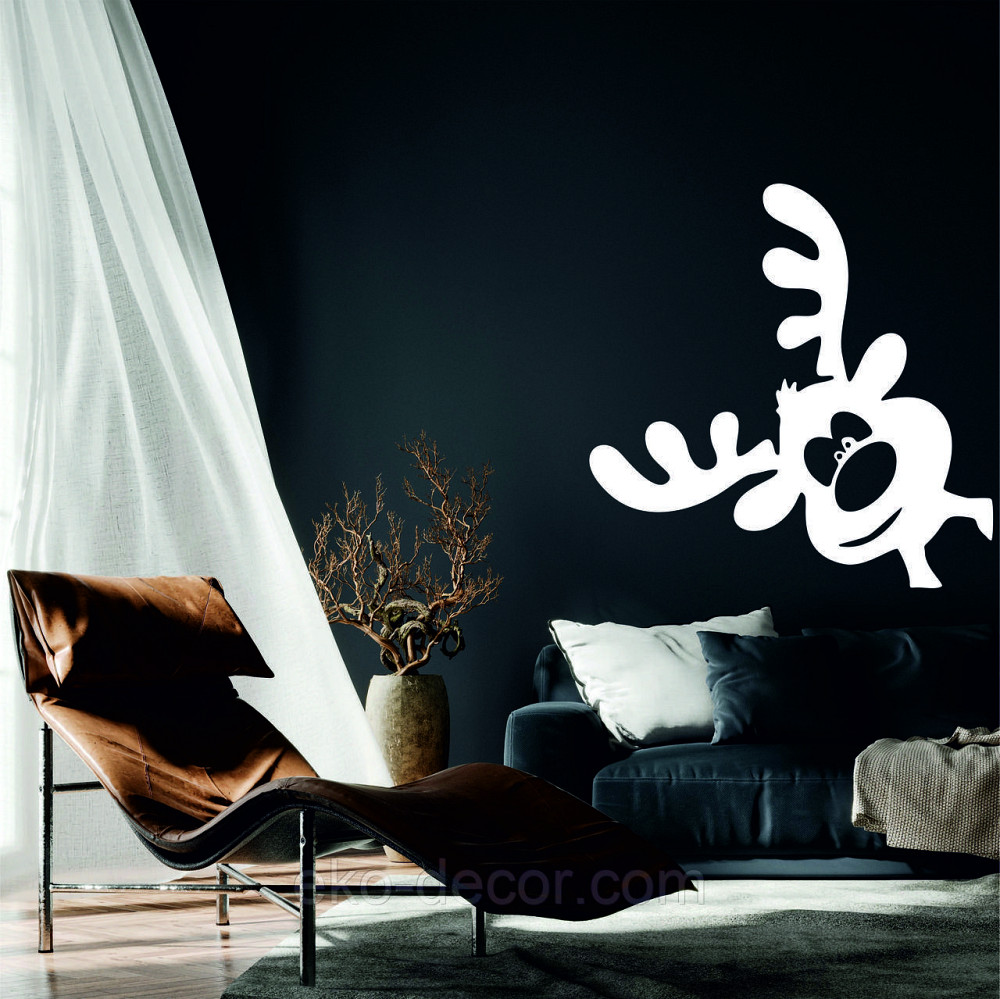 Декоративное настенное Панно «Олень», Декор на стену 90*90 см, Белый Киев - изображение 1