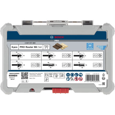 Набор фрез Bosch Professional кромочных фасонных, 8мм, 6шт (2.607.017.469) Винница - изображение 4