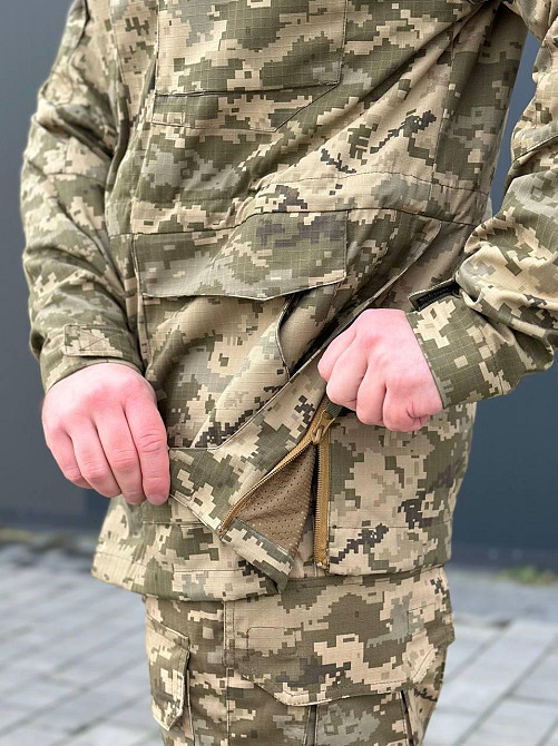 Чоловіча куртка ріп стоп піксель тактична чоловіча куртка демісезонна польва парка з капюшоном для ЗСУ   WAR Львів - фото 7