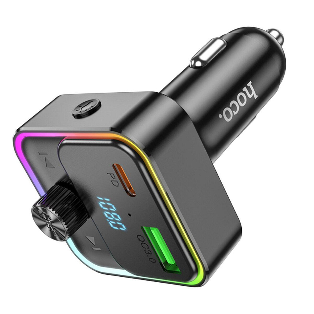Автомобильное зарядное устройство с FM-модулятором HOCO E81 Fantasy PD30W+QC3.0 car BT FM transmitter Black Одесса - изображение 4