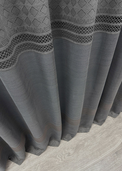 Тюль VR-Textil 1641т Greta Жаккард Графитовый 300х270 см (42-0603) Киев - изображение 8