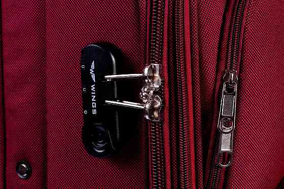 Валіза тканинна WINGS 6802 середня бордова 4 колеса Київ
