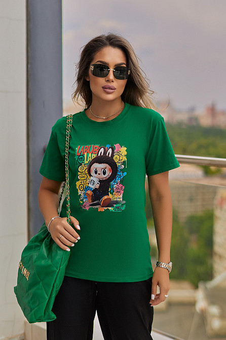 Базова жіноча футболка з малюнком "Labubu" | Норма і батал Київ - фото 6