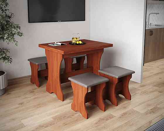 Табурет с мягким сиденьем, табуретка на кухню Ткань Дорандо (темный) ДСП Яблоня Львов