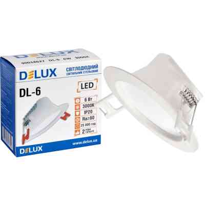 Светильник Delux DL-6 3000К 6Вт 480лм 230В D100мм (90018627) Винница