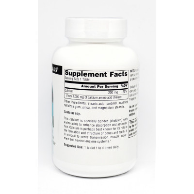 Мінерали Source Naturals Кальцій в амінокислотний хелати, 100 таблеток (SN0301) Вінниця - фото 2