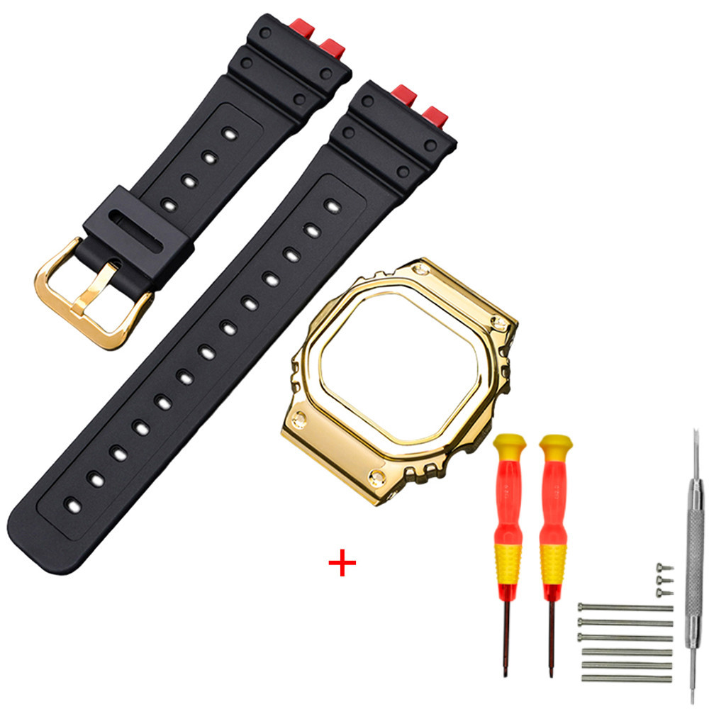 Ремешок + безель (рант) для Casio G-Shock GMW-B5000 Red-Black GD SBR Киев - изображение 1