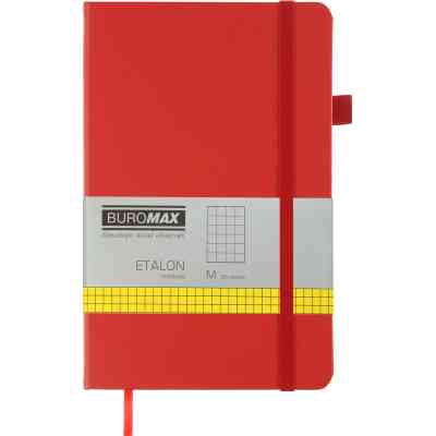 Книга записная Buromax Etalon 125x195 мм 96 листов в клетку обложка из искусственной кожи Красная (BM.291160-05) Винница