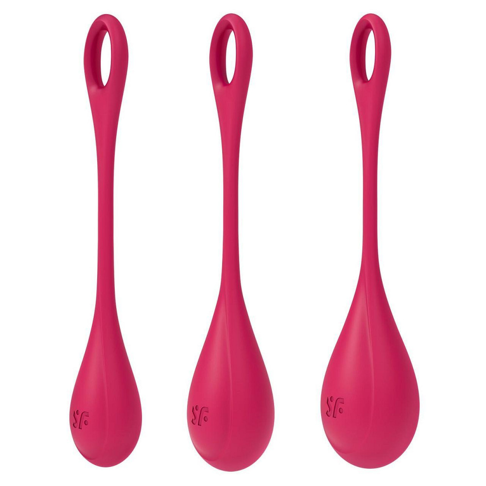Набір йоні намистин Satisfyer Yoni Power 1 Red, діаметр 2-2,5-3см, вага 22-46-74гр Sex Aura Київ - фото 1