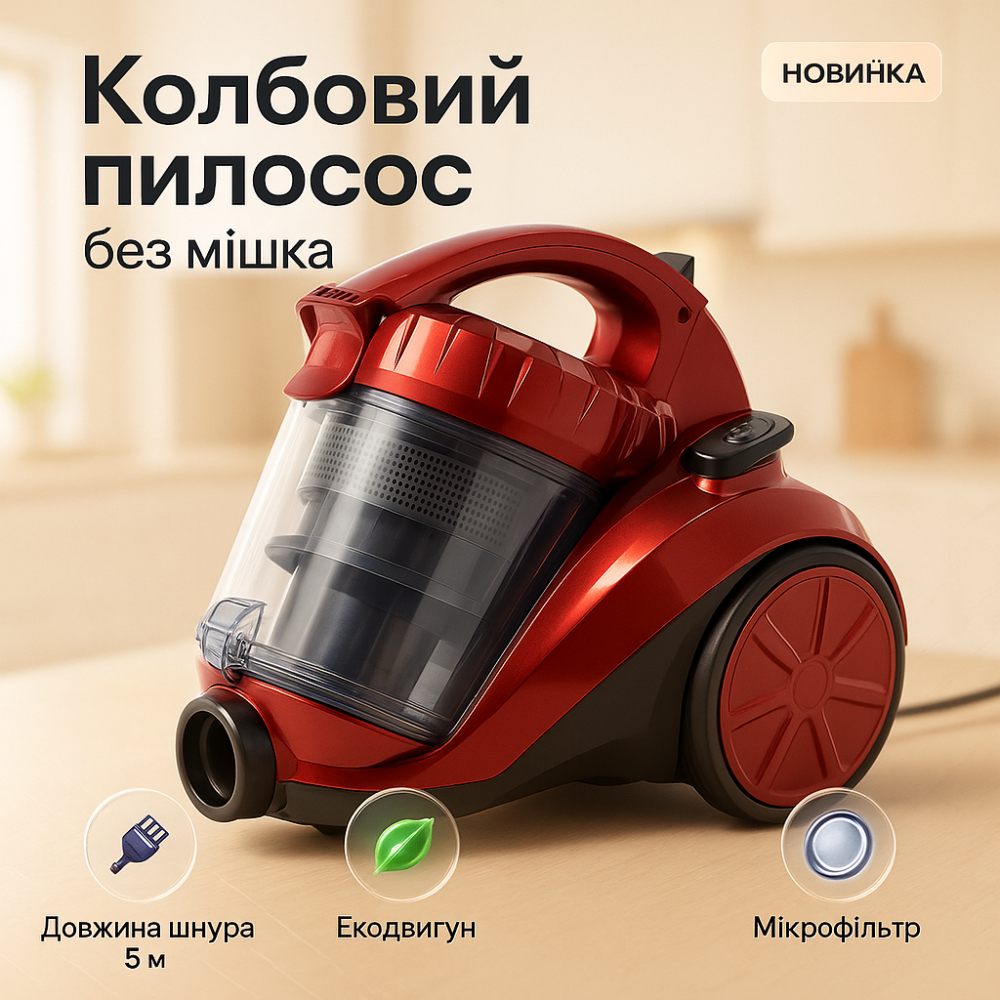Пилосос з контейнером для прибирання шерсті, Господарський пилосос для дому дому потужний WF-63 Львів - фото 7