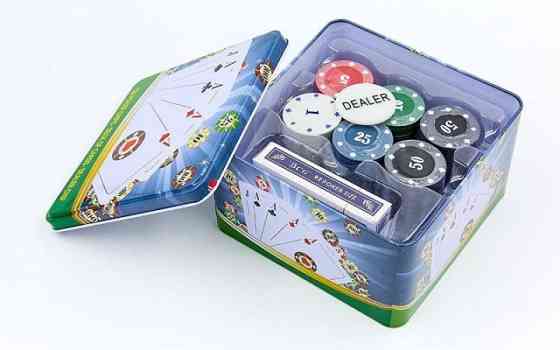 Набір для покера D7 на 120 фішок з номіналами, в коробці. Вінниця