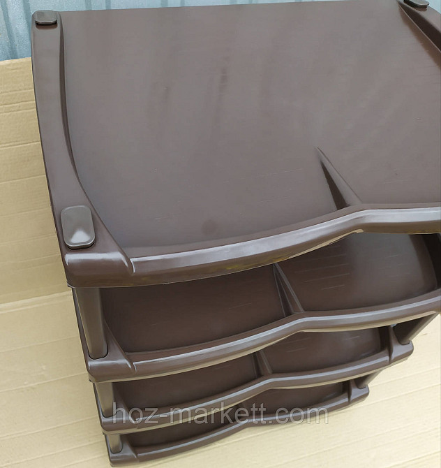 Полиця для взуття коричнева 4 яруси взуттєва пілочка Харків - фото 7