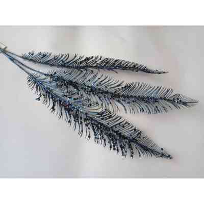 Декоративная ветвь YES! Fun Папоротник 90 см, синяя, глиттер (974582) Винница