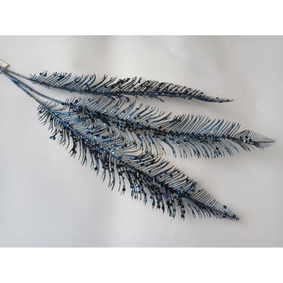 Декоративная ветвь YES! Fun Папоротник 90 см, синяя, глиттер (974582) Винница - изображение 1