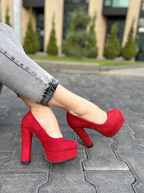 Туфлі жіночі STILLETA червоні еко-замша каблук 12см (A115-9321-21) Коломия - фото 3