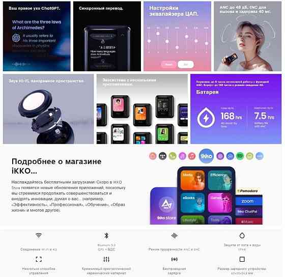 IKKO ActiveBuds - наушники, Ai ChatGPT онлайн переводчик 60+ языков. Харьков