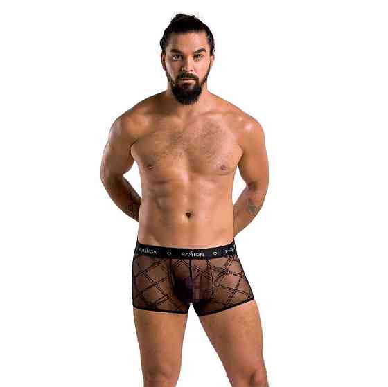 Мужские прозрачные боксеры Passion 032 SHORT JAMES XXL/XXXL Black, сетка Sex Aura Киев