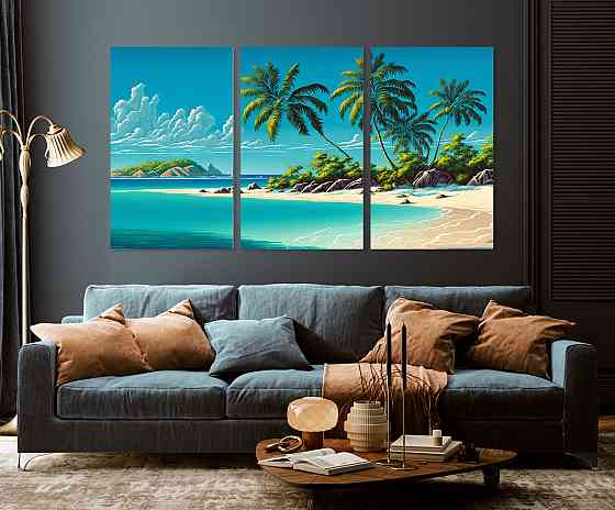 Модульна картина у вітальню/ спальню   Пляж      ART-163_3A 100х150 см Київ