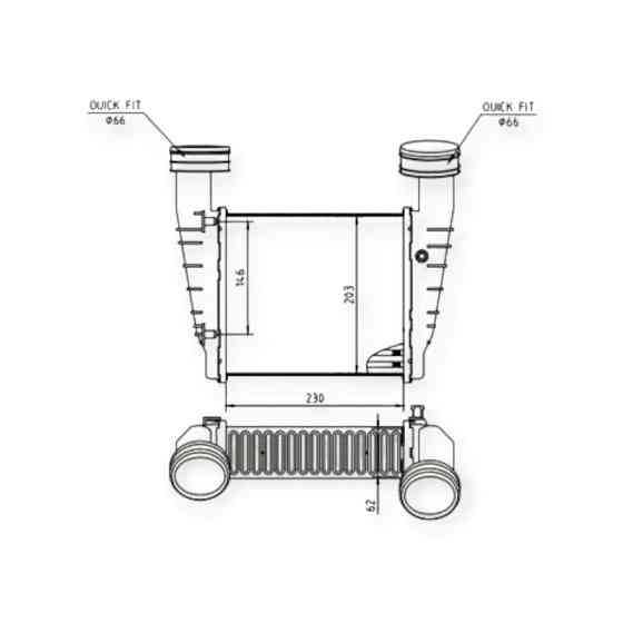 Радіатор інтеркулера автомобіль Фольцваген Passat 1.9, 2.0TDI (00-05) Мукачево