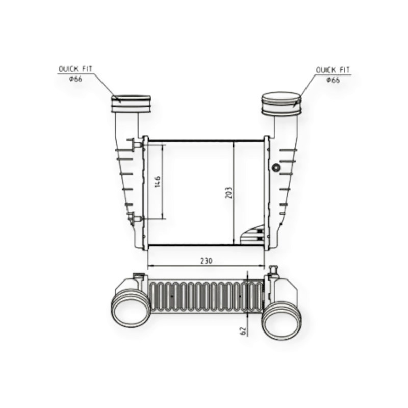 Радиатор интеркулера автомобиль Фольцваген Passat 1.9, 2.0TDI (00-05) Мукачево - изображение 1